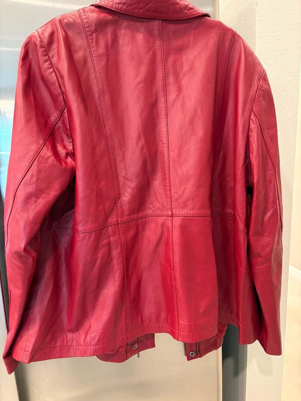 Jessica London Red Leather Jacket 22W Plus Size - Picture 5 of 9